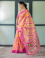 Premium Printed Cotton Linen Saree – Vibrant Stripes with Artistic Pallu | Everyday Comfort & Elegance