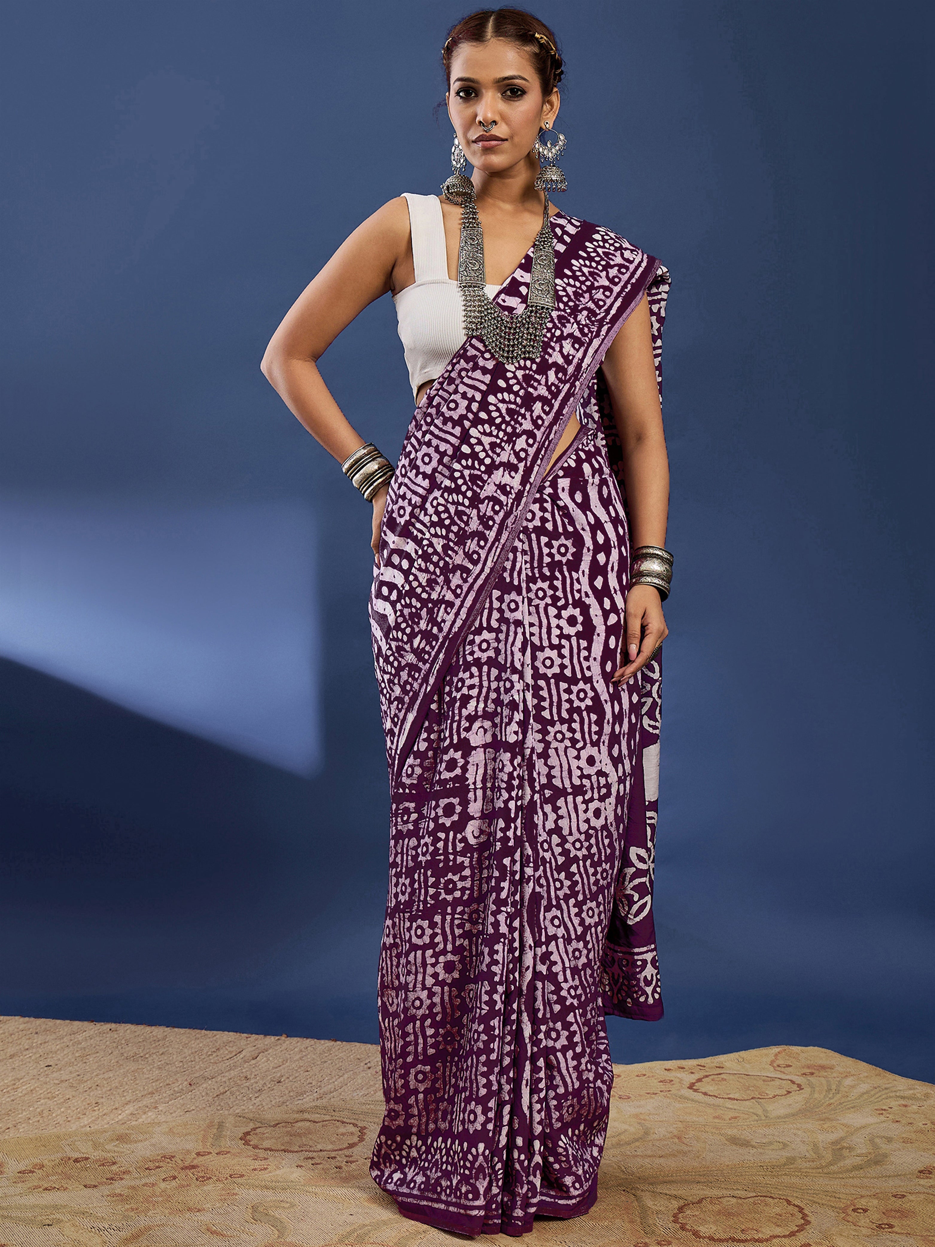 Traditional Original Wex Batik Chanderi Cotton Silk Saree