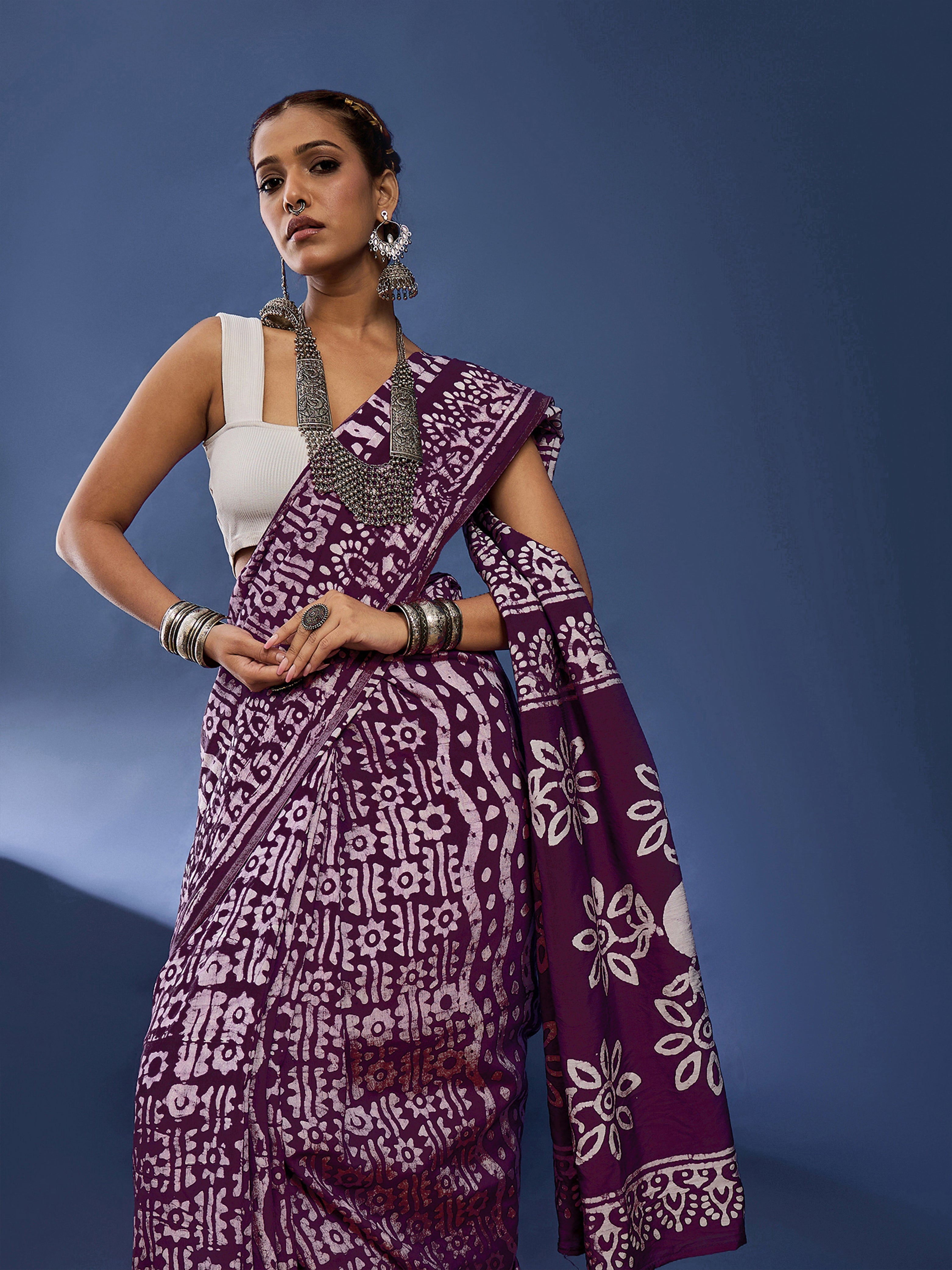 Traditional Original Wex Batik Chanderi Cotton Silk Saree