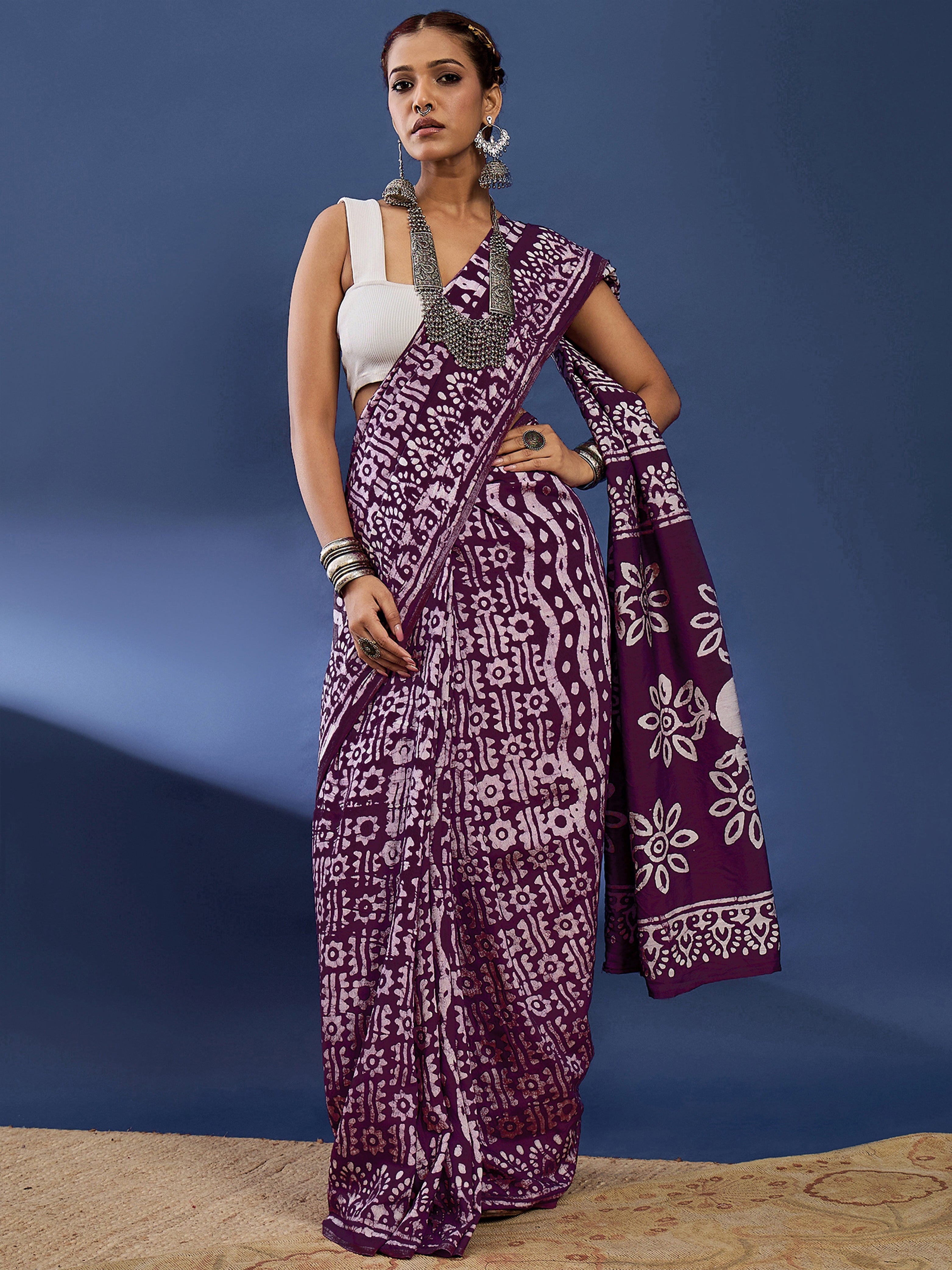 Traditional Original Wex Batik Chanderi Cotton Silk Saree