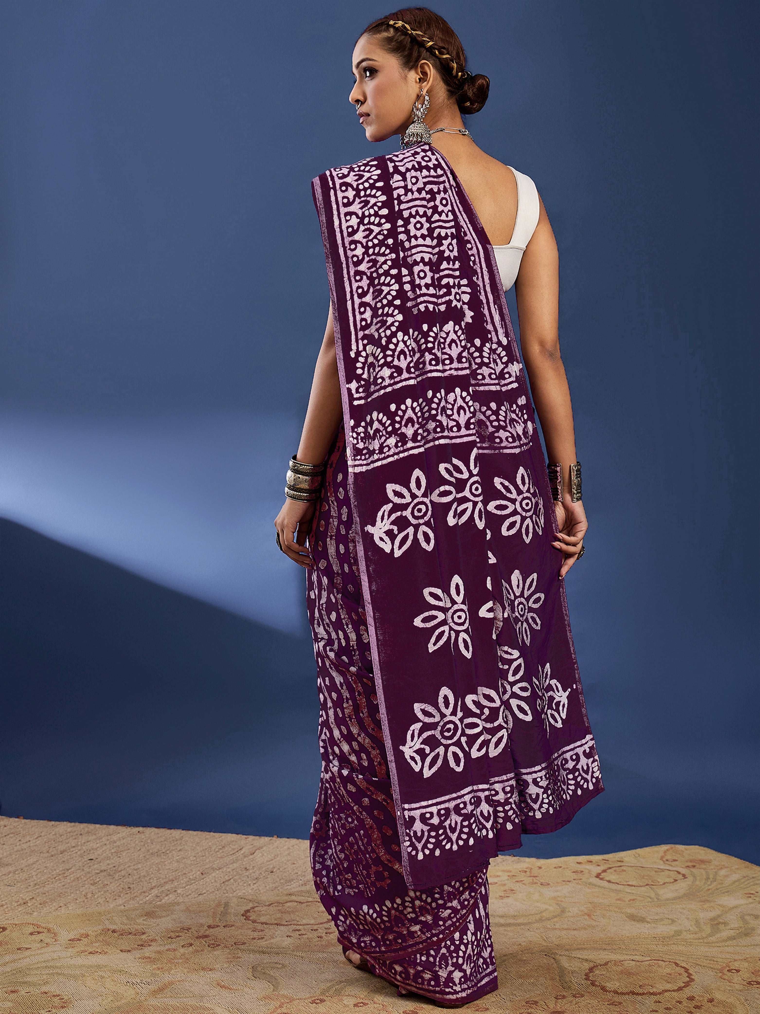 Traditional Original Wex Batik Chanderi Cotton Silk Saree