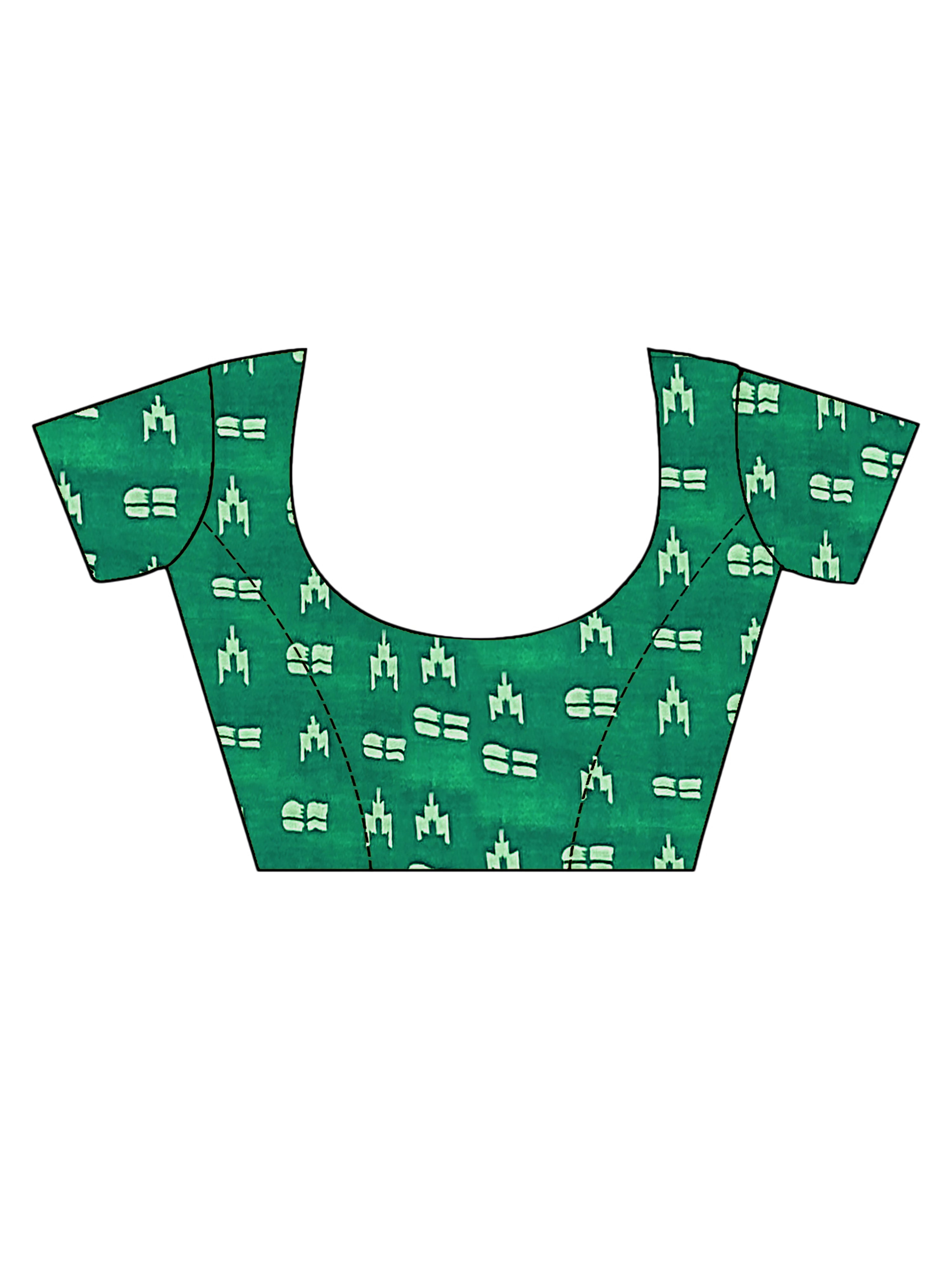 Soft Cotton Printed Saree with Stripe Body & Phulkari-Inspired Designer Pallu-mintgreen