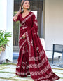 2-Minute Ready-to-Wear Maroon Soft Cotton Printed Saree | Effortless Everyday Elegance