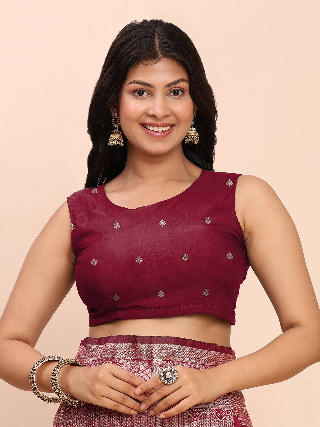 Banarasi Silk Saree with Rich Traditional Border & Grand Designer Pallu-Magenta