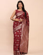 Banarasi Silk Saree with Rich Traditional Border & Grand Designer Pallu-maroon
