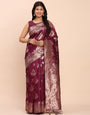 Banarasi Silk Saree with Rich Traditional Border & Grand Designer Pallu-purple