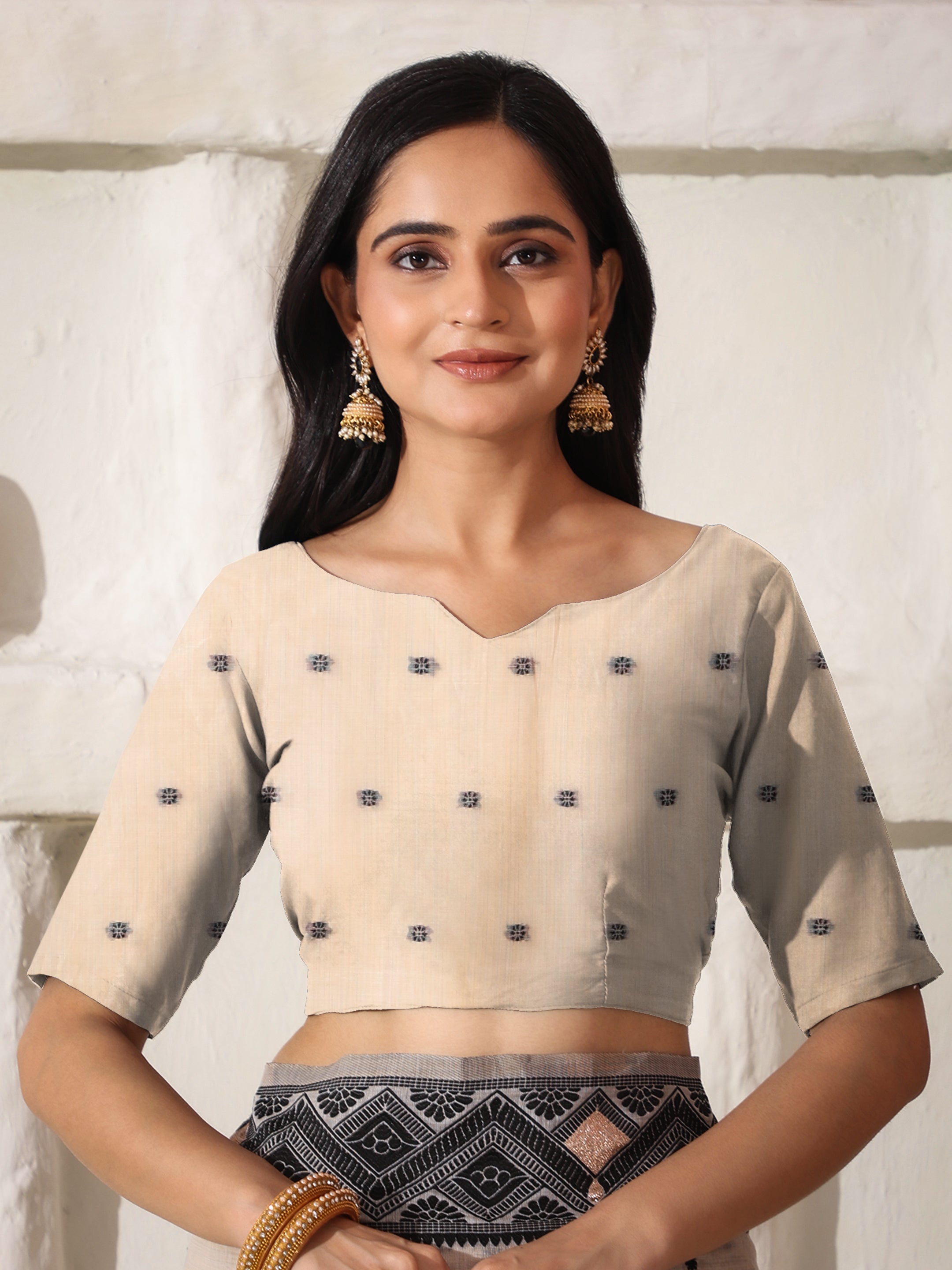 Cotton Linen Saree in Charcoal Black & White with Designer Pallu and Rich Border -3