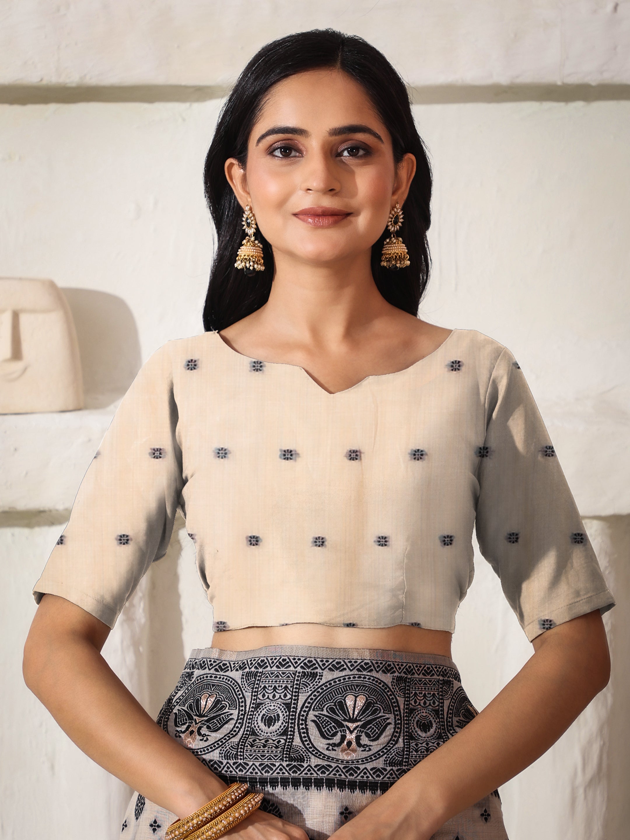 Cotton Linen Saree in Charcoal Black & White with Designer Pallu and Rich Border -5