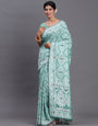 Sea Green Woven Jacquard Cotton Linen Saree with Intricate Traditional Motifs & Designer Tassel Pallu (Copy)