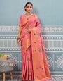 Gajari woven banarasi silk saree with blouse piece
