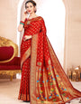 Royal Paithani Silk Saree with Grand Traditional Border & Designer Pallu–kavita-red