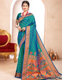 Royal Paithani Silk Saree with Grand Traditional Border & Designer Pallu–kavita-seagreen
