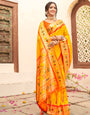 Royal Paithani Silk Saree with Multicolor Woven Border & Traditional Floral Pallu –Yellow