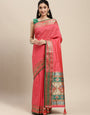 Traditional Woven Banarasi Silk Saree with Rich Designer Border & Grand Pallu- gajari