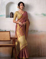 Purple Tissue Silk Saree with Golden Pallu